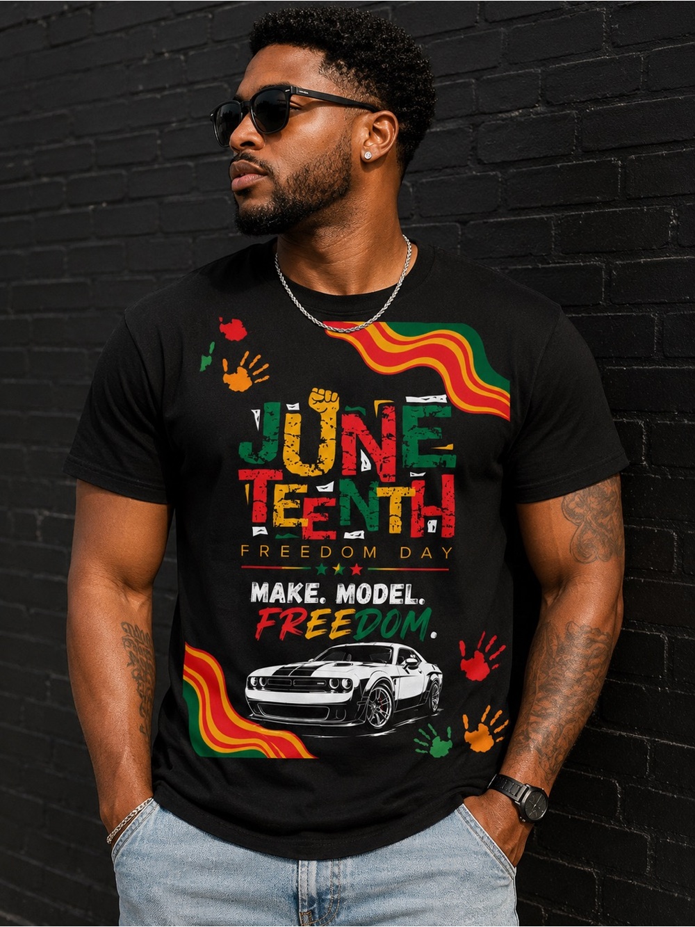 Juneteenth Freedom Day Graphic Tee - Black